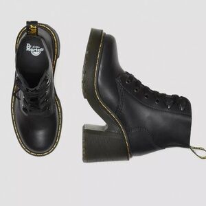 Dr. Martens Jesy Sendel Leather Lace Up Flared Heel Boots US 7/EU 38 New, Unworn